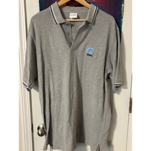 UNC Tar Heels Gray Short Sleeve Polo Shirt Mens L CSA University Apparel 90s